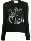 Alberta Ferretti 'love Me' Sequin Jumper In Black