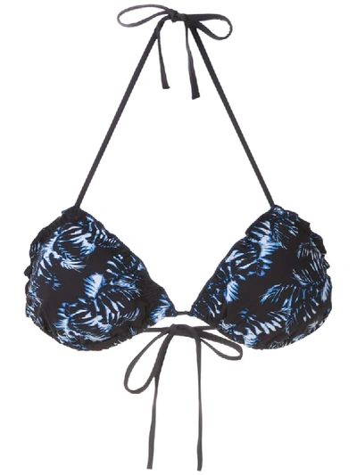 Track & Field Surf Printed Bikini Top In Blue