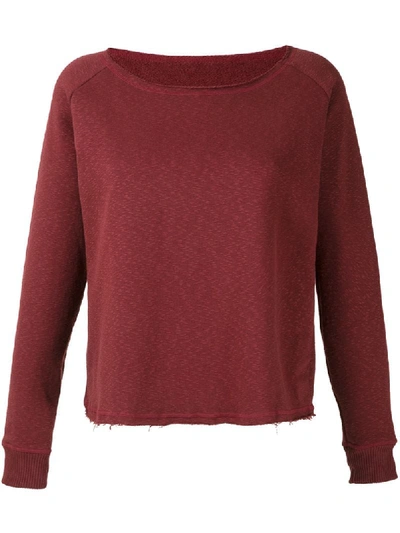 Track & Field Boat Neck Ribbed Jumper In Red