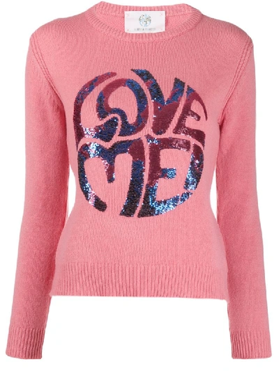 Alberta Ferretti 'love Me' Sequin Jumper In Pink