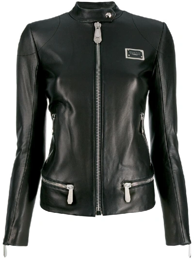 Philipp Plein Moto Jacket In Black