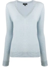 Theory Cashmere Knitted Jumper In Blue