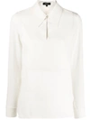 THEORY COLLARED CUT-OUT BLOUSE
