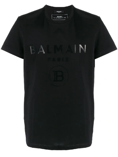 Balmain Logo-print Crew-neck T-shirt In Black
