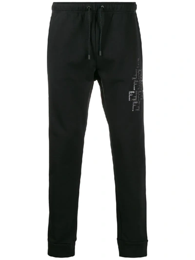 Fendi Ff Embroidered Track Trousers In Black