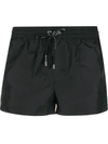Dolce & Gabbana Short Beach Boxer Shorts Made Of Lightweight Nylon With Metal Logo Plaque In Black