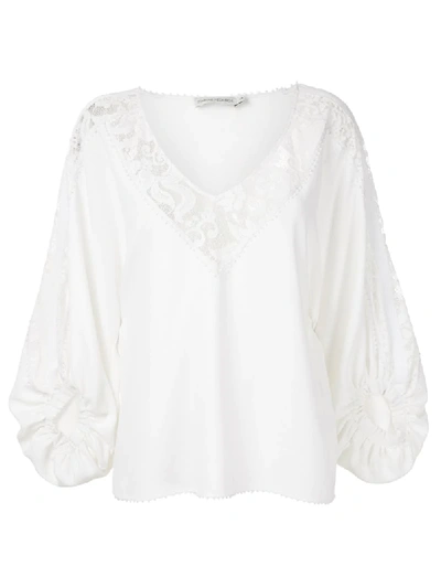 Martha Medeiros Giuliana Lace Panel Blouse In White