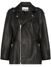 GANNI COLLARED BIKER-STYLE JACKET