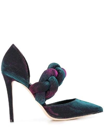 Marco De Vincenzo Lurex Braided Pumps In Blue