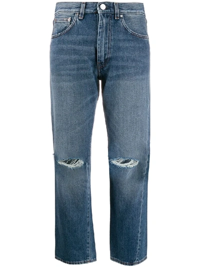Totême High Rise Cropped Jeans In Blue