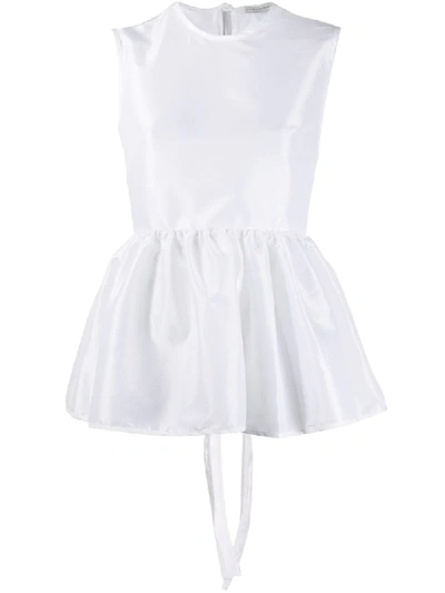 Cecilie Bahnsen Back Tie Fastened Peplum Blouse In White