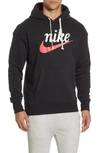 Nike Heritage Graphic Logo Hooded Sweatshirt In Black