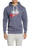 Nike Heritage Gx Hoodie In Midnight Navy/ Heather