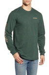 Patagonia Long Sleeve Logo T-shirt In Alder Green