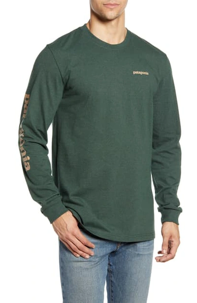 Patagonia Long Sleeve Logo T-shirt In Alder Green