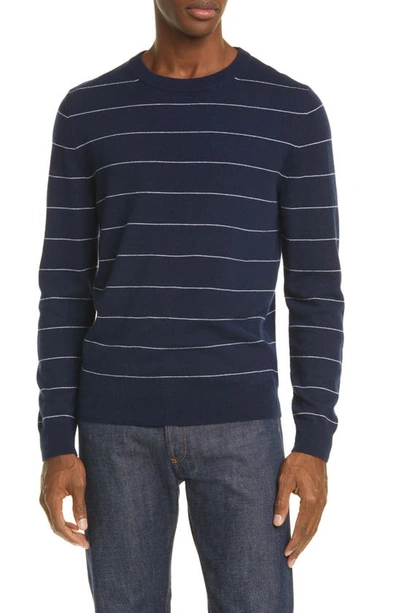 Apc Pull Ambrose Stripe Cashmere Sweater In Blue
