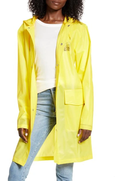 Rains X Peanuts Waterproof Hooded Raincoat In Foggy Yellow