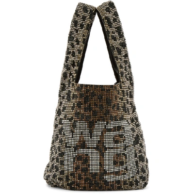 Alexander Wang Brown And Beige Mini Leopard Wangloc Tote In 913 Leopard