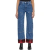 ALEXANDER WANG ALEXANDER WANG BLUE CUFFED CARPENTER JEANS