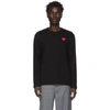 COMME DES GARÇONS PLAY COMME DES GARCONS PLAY BLACK AND RED HEART PATCH LONG SLEEVE T-SHIRT
