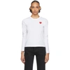Comme Des Garçons Play Comme Des Garcons Play White Heart Patch Long Sleeve T-shirt In 2 White