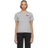 Comme Des Garçons Play Comme Des Garcons Play Grey And Red Double Hearts T-shirt In 3 Grey
