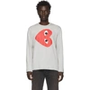 Comme Des Garçons Play Comme Des Garcons Play Grey Horizontal Heart Long Sleeve T-shirt In Grey