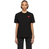 COMME DES GARÇONS PLAY COMME DES GARCONS PLAY BLACK AND RED MENS FIT HEART PATCH T-SHIRT