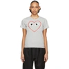 Comme Des Garçons Play Comme Des Garcons Play Grey Outline Heart T-shirt In Grey