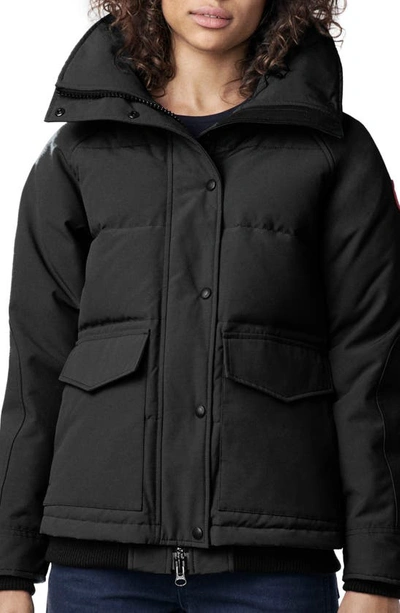 Canada Goose Deep Cove Arctic Tech Water Resistant 625 Fill Power Down Bomber Jacket In Black