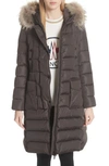 MONCLER 'KHLOE' WATER RESISTANT NYLON DOWN PUFFER PARKA WITH REMOVABLE GENUINE FOX FUR TRIM,D2093498842668065