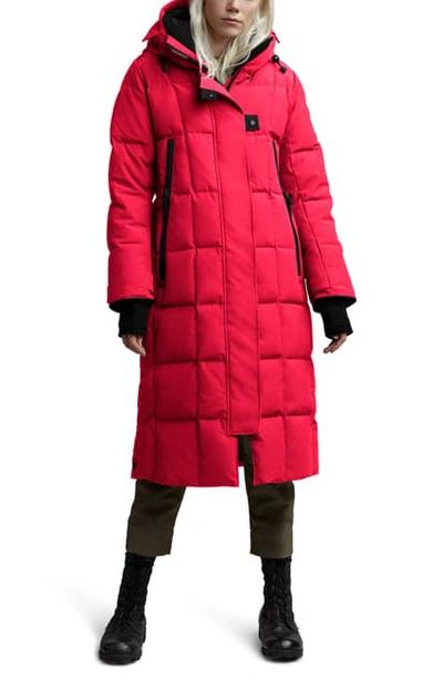 Canada Goose Elmwood Longline 625 Fill Power Down Jacket In Red