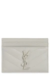 SAINT LAURENT MONOGRAM LEATHER CREDIT CARD CASE,423291BOW02