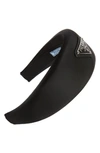Prada Re-nylon Triangle-logo Headband In Nero