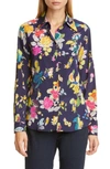 ETRO FLORAL PRINT STRETCH SILK SHIRT,D135524280