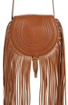 CHLOÉ SMALL MARCIE FRINGE LEATHER SADDLE BAG,CHC20SP580C33