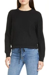 Apc Taeko Rib Drawstring Merino Wool Sweater In Noir