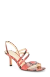 Vince Camuto Savesha Dress Sandals Women's Shoes In Watermelon Snake Embossed