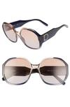 FERRAGAMO GANCIO 60MM GEOMETRIC SUNGLASSES,SF943SL