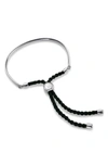 Monica Vinader Engravable Petite Fiji Friendship Bracelet In Silver/ Black