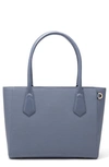 Dagne Dover Signature Petite Coated Canvas Tote - Blue In Ash Blue