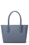 Dagne Dover Signature Petite Coated Canvas Tote - Blue In Ash Blue