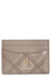 The Marc Jacobs Marc Jacobs Quilted Leather Card Case In Loam Soil