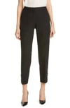 BURBERRY HANOVER SATIN STRIPE WOOL ANKLE TROUSERS,8024272