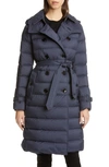 BURBERRY ARNISTON DOUBLE BREASTED QUILTED DOWN PUFFER COAT,8025690