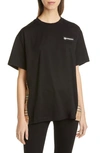 Burberry Carrick Oversize Vintage Check Panel Tee In Black,beige,red