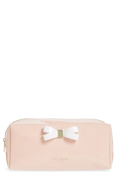 Ted Baker Fibee Bow Cosmetics Case In Dusky-pink