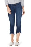 NYDJ CRISSCROSS FRAY HEM CAPRI JEANS,MDNMCP2391