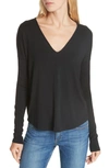 Rag & Bone Hudson Signature Jersey V-neck Tee In Black