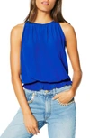 Ramy Brook Lauren Smock Waist Sleeveless Top In Azure